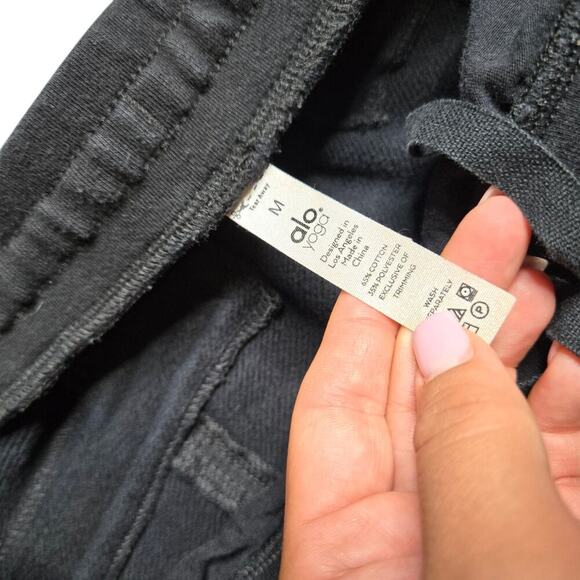 Alo Yoga Black High-waisted Drawstring Waist Straight Leg Pants Size: M - Picture 4 of 6